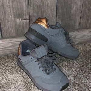 grey and gold new balance 574